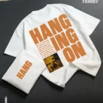 Drop shoulder tshirt for men - Hang On White Premium Oversized streetwear | Hulktylebd