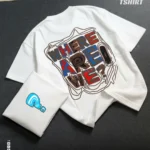 Drop shoulder tshirt for men - Where Are We White Premium Oversized streetwear | Hulktylebd