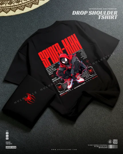Drop shoulder tshirt for men - Spider Man 2026 Premium Oversized streetwear | HulkStylebd