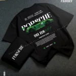 Drop shoulder tshirt for men - Green Porsche Black Premium Oversized streetwear | Hulktylebd