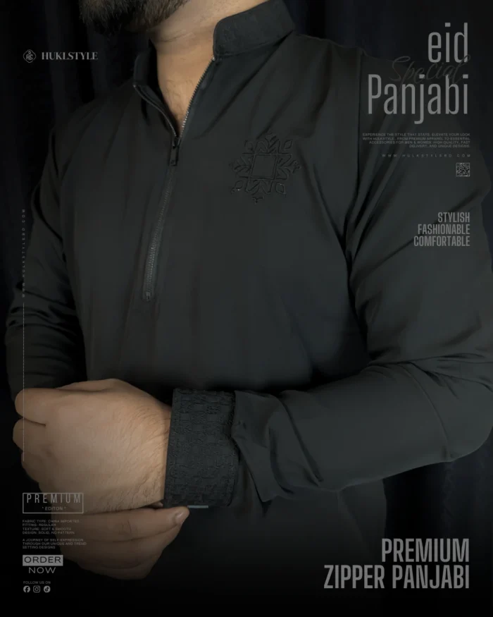 Modern Zipper Panjabi BD - Hulkstyle New Panjabi for Men | Black