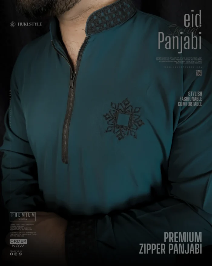 Modern Zipper Panjabi BD - Hulkstyle New Panjabi for Men | Green