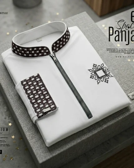 Modern Zipper Panjabi BD - Hulkstyle New Panjabi for Men | White