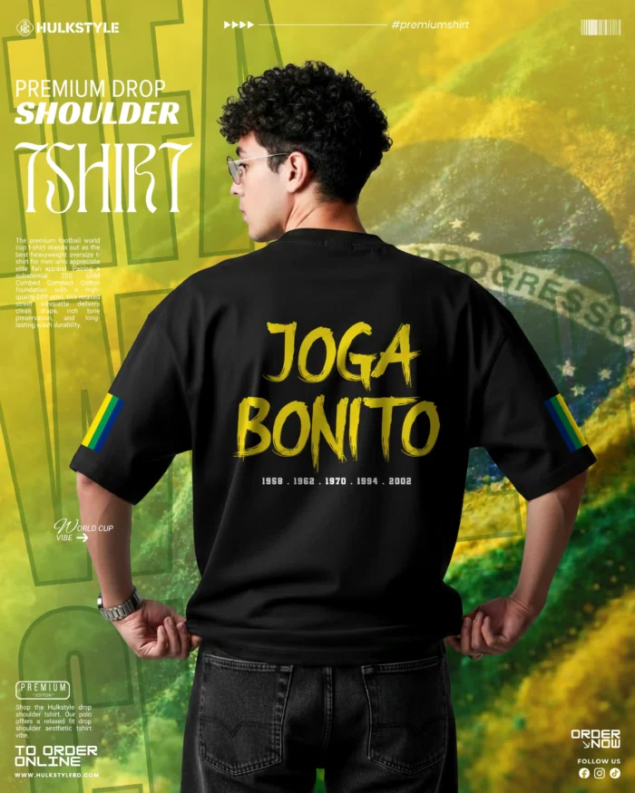 Brazil Football Team World Cup Edition Drop Shoulder T-Shirt
