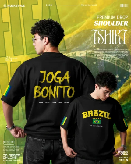 Brazil Football Team World Cup Edition Drop Shoulder T-Shirt