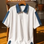 Buy Polo T Shirt for Men: Stylish Denim Collar Zipper Polo