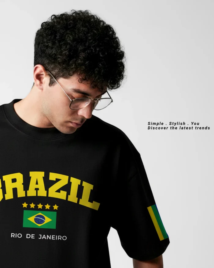 Brazil Football Team World Cup Edition Drop Shoulder T-Shirt