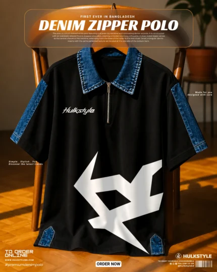 Hulkstyle Special Edition Polo: Premium Men's Denim Collar Polo T Shirt