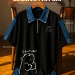 I Don’t Care Denim Collar Polo T Shirt: Premium Casual Polo T Shirt