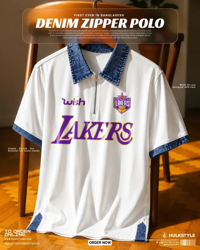 Buy Polo T Shirt with Denim Collar