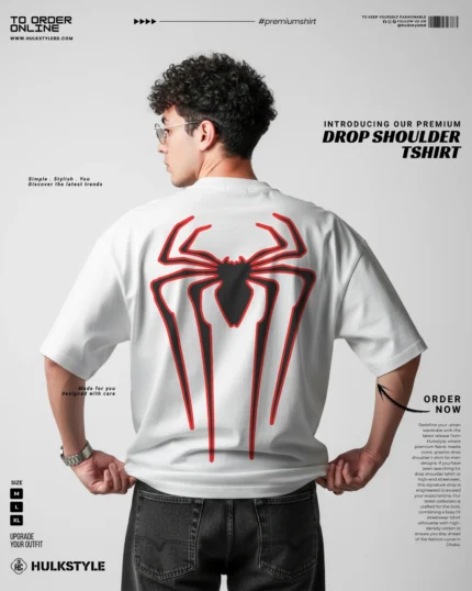 Spider Graphic Printed Premium Drop Shoulder Tshirt | The Best Drop Shoulder T-Shirt for Streetwear