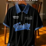 Premium Versity Contrast Denim Collar Polo Tshirt for Men