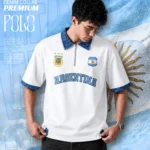 Buy Best Denim Collar Polo T Shirt for Men – Argentina Team White Edition