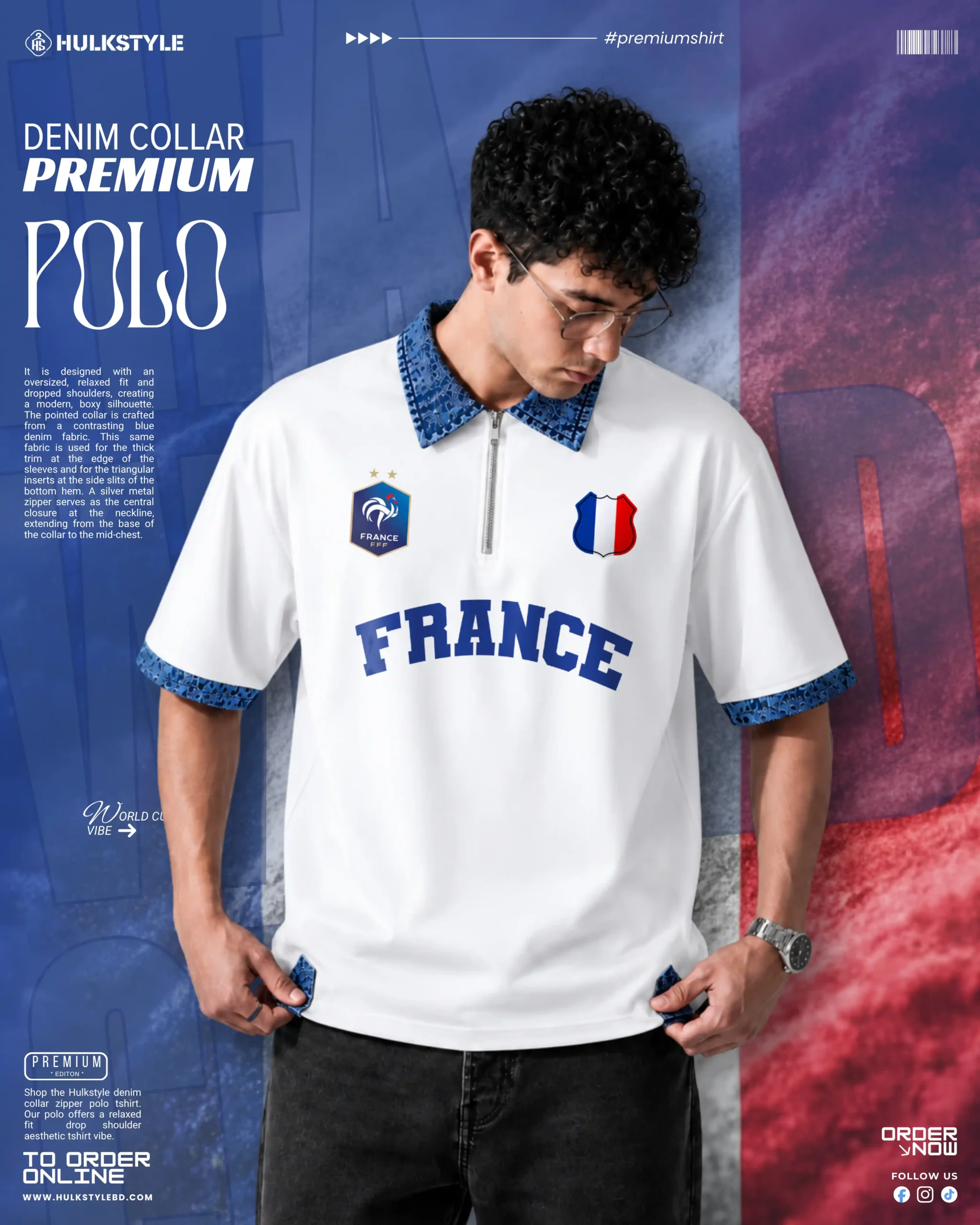 Buy Best Denim Collar Polo T Shirt for Men – The Les Bleus Legacy: France Team Edition Buy Best Denim Collar Polo T Shirt for Men – The Les Bleus Legacy: France Team Edition
