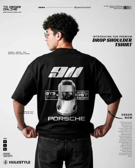Automotive Heritage: 911 Graphical T-Shirt – Premium Drop Shoulder T-Shirt for Men