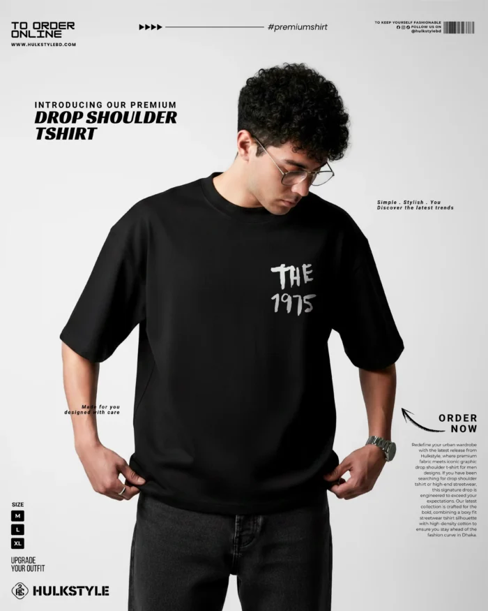 Indie Rock Rebellion: The 1975 Band T-Shirt – Premium Drop Shoulder T-Shirt for Men