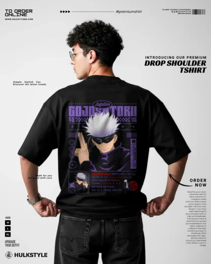 Domain Expansion Style: Satoru Gojo Drop Shoulder T-Shirt for Men