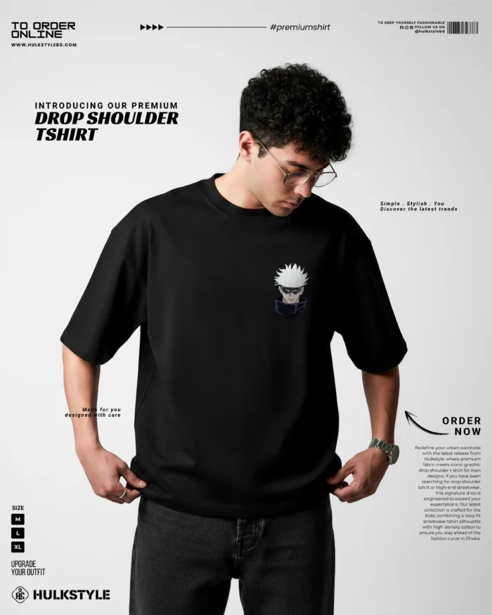Domain Expansion Style: Satoru Gojo Drop Shoulder T-Shirt for Men
