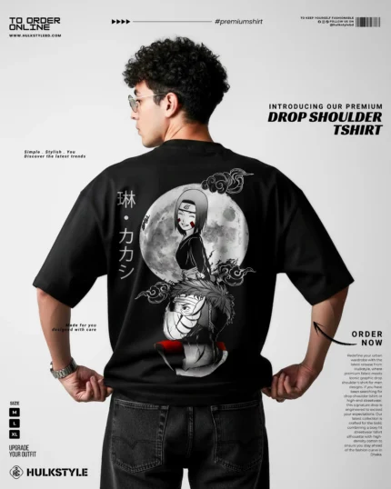 Obito Uchiha from Naruto Anime Oversized T-Shirt for Men