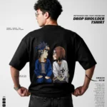 Elite Oversized Drop Shoulder T-Shirt – Tragic Romance Silhouette: Obito and Rin Tee
