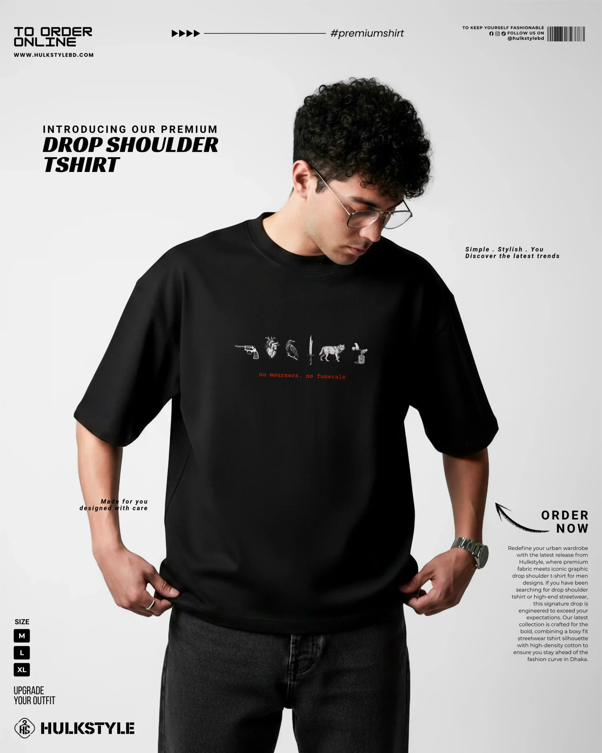 Dark Fantasy Apparel: Six of Crows – Premium Drop Shoulder T-Shirt for Men Dark Fantasy Apparel: Six of Crows – Premium Drop Shoulder T-Shirt for Men