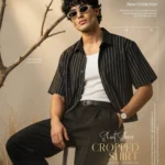 Looking for a breathable cotton cropped shirt? Get our men's cropped shirt featuring custom stripes, drop shoulders, and lightweight fancy cotton. Shop in BD now!