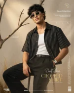 Looking for a breathable cotton cropped shirt? Get our men's cropped shirt featuring custom stripes, drop shoulders, and lightweight fancy cotton. Shop in BD now!