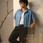 Looking for a modern oversized short sleeve shirt? Get our men's cropped shirt featuring custom stripes, drop shoulders, and breathable fancy cotton. Shop in BD!