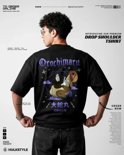 Back view of relaxed fit oversized drop shoulder t-shirt streetwear style Bangladesh