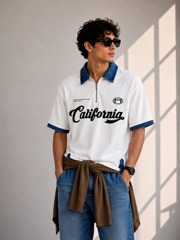 California: Shop the Latest Denim Collar Polo Tshirt Collection - Image 2