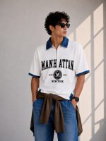 Manhattan Graphical Casual Denim Collar Tshirt for Daily Wear - Image 2