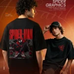 Miles Morales Multiverse Graphic Drop Shoulder T-Shirt – Black