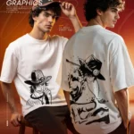 One Piece Portgas D. Ace Fire Fist Graphic Drop Shoulder T-Shirt – White