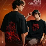 Under the Mask" Spider Sketch Drop Shoulder T-Shirt – Black